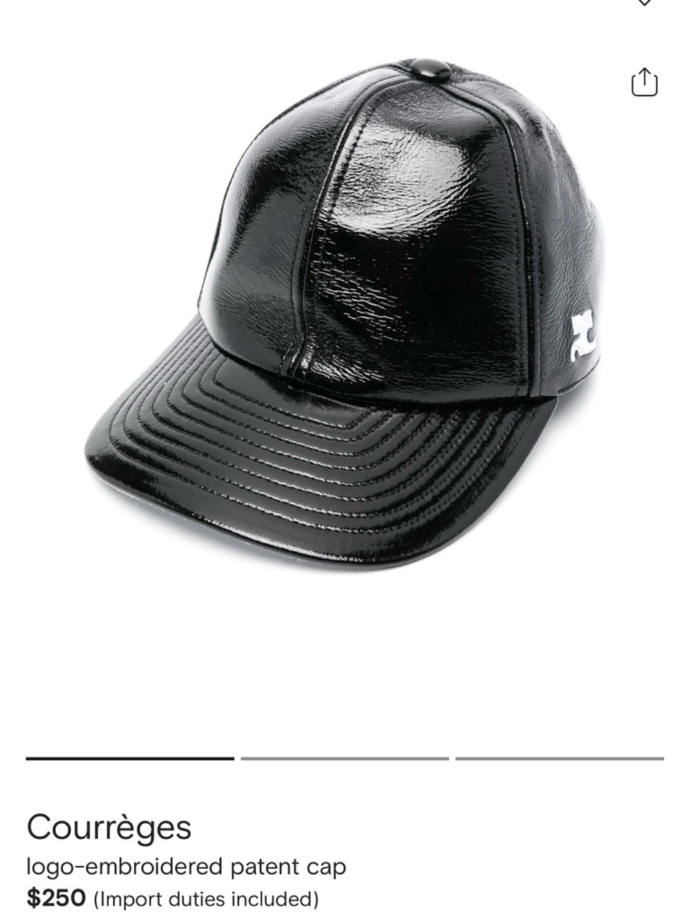 Courrèges Logo Embroidered Patent Hat